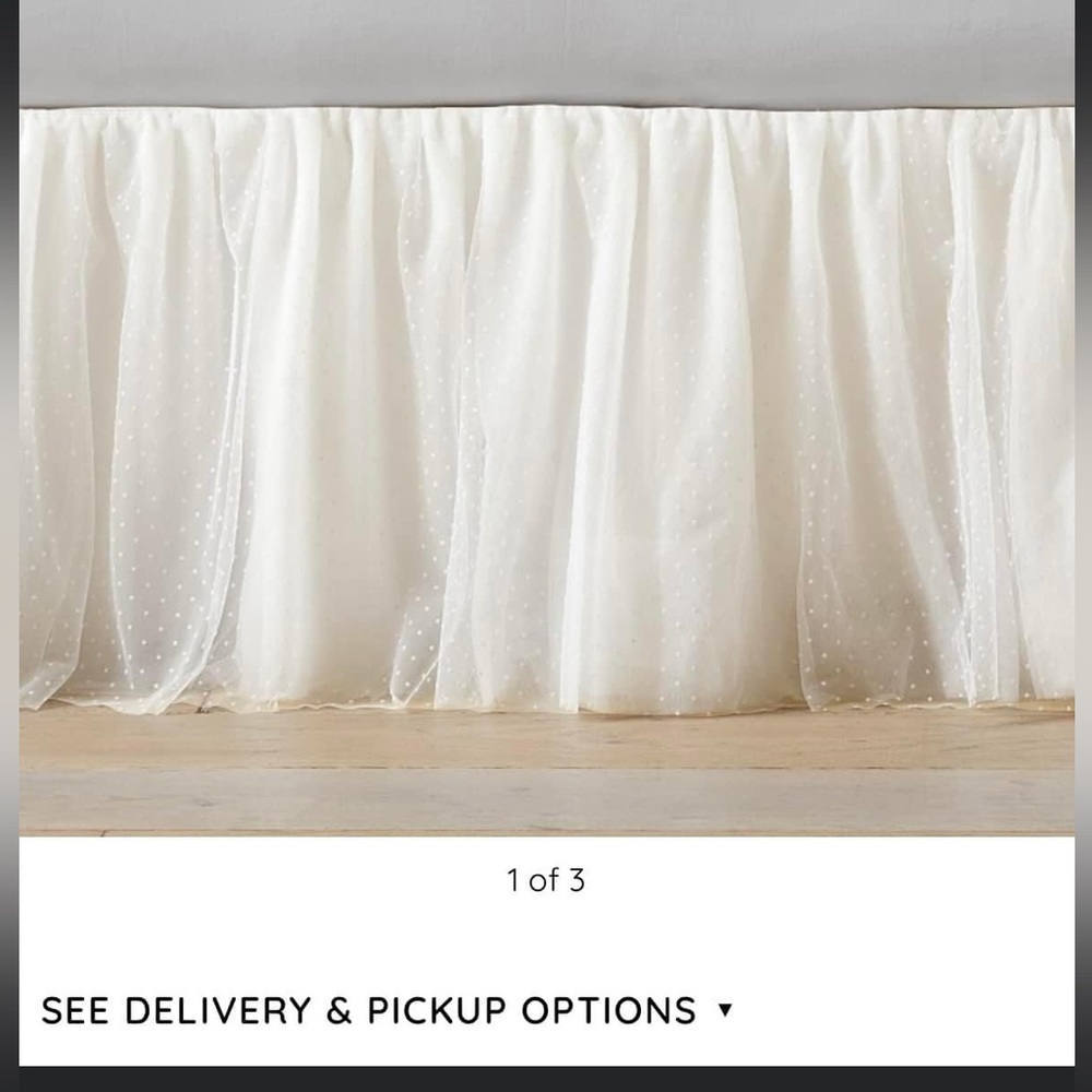 Monique Lhuillier x Pottery Barn tulle dot bedskirt